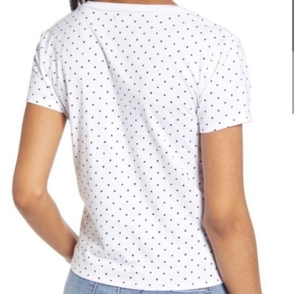 Nordstrom BP White Polka Dot Scoop Neck T-shirt - Picture 5 of 8